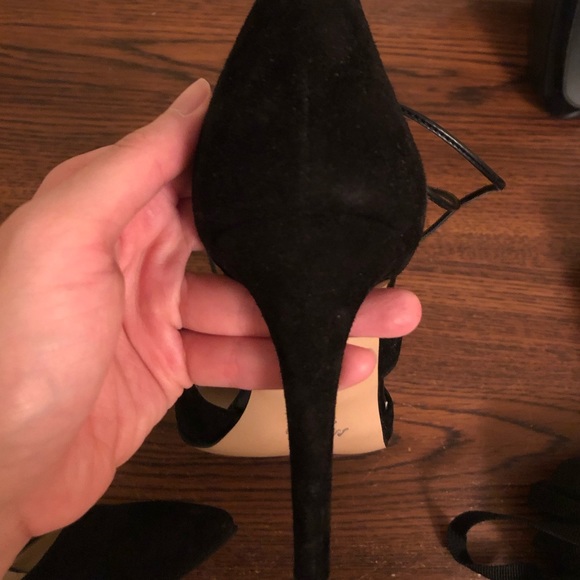 Black Lace-up Stiletto Heels - Picture 5 of 7